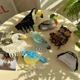 Vintage Bird Parrot Peacock Hair Claw Clips