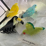Vintage Bird Parrot Peacock Hair Claw Clips