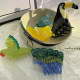 Vintage Bird Parrot Peacock Hair Claw Clips