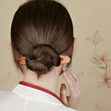 Women Wood Carved Stick Hair Clips Combs Vintage Headwear