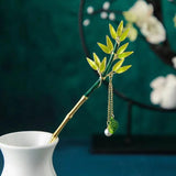 Chinese Style Bamboo Hairpin Alloy Hair Clasp Coiling Hair Ornament