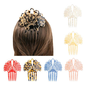 Vintage Acetate Hair Combs Faux Tortoise Shell Hair Clips