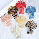 Vintage Acetate Hair Combs Faux Tortoise Shell Hair Clips