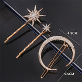 Vintage Star Rhinestone Hairpin Moon Hair Clip