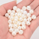 50/100PCS 10mm Round Pearl Buttons for Clothing Sewing DIY Apparel Tool