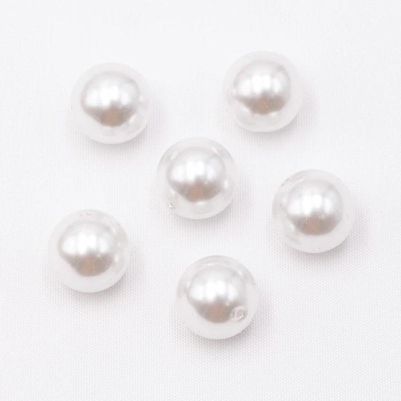 Big Size Cream DIY Garment Beads Pearl ABS Round Beads Craft Jewelry Making