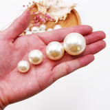 Big Size Cream DIY Garment Beads Pearl ABS Round Beads Craft Jewelry Making