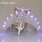 LED Light Rhinestone Bride Crown Wedding Tiara Headpiece