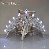 LED Light Rhinestone Bride Crown Wedding Tiara Headpiece