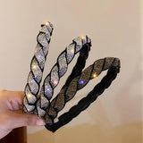 Gray Rhinestone Hairbands for Women Acrylic Headwear Ladies Hair Accessories