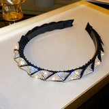 Gray Rhinestone Hairbands for Women Acrylic Headwear Ladies Hair Accessories