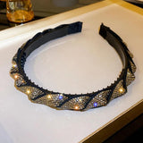 Gray Rhinestone Hairbands for Women Acrylic Headwear Ladies Hair Accessories