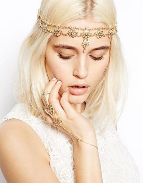 Pearl Tassel Flower Headband Crystal Bridal Hair Accessories