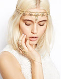 Pearl Tassel Flower Headband Crystal Bridal Hair Accessories
