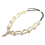 Pearl Tassel Flower Headband Crystal Bridal Hair Accessories