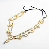 Pearl Tassel Flower Headband Crystal Bridal Hair Accessories