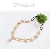 Pearl Tassel Flower Headband Crystal Bridal Hair Accessories