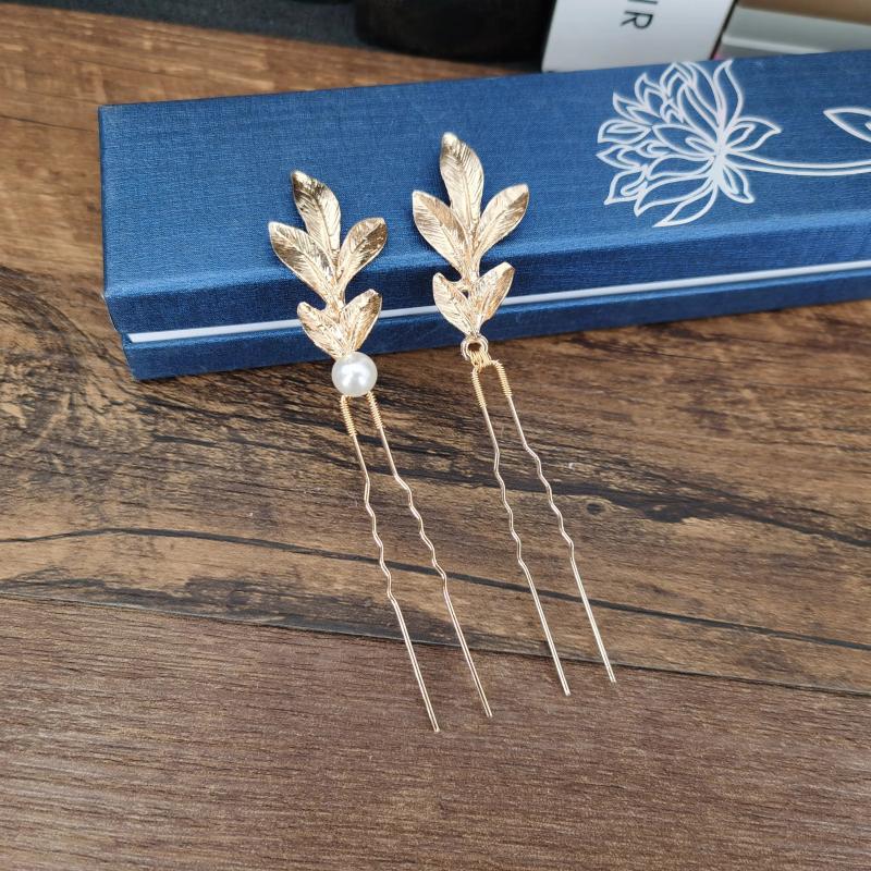 Bridal Wedding Hair Accessories U Shape Hair Pins Forks Pearl Hairpins