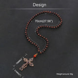 Ancient Bronze Crystal Crucifix Jesus Cross Pendant Necklace
