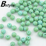 100pcs 8mm Turquoise Jade Acrylic Beads Craft Green DIY Applique