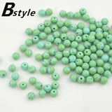 100pcs 8mm Turquoise Jade Acrylic Beads Craft Green DIY Applique