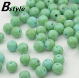 100pcs 8mm Turquoise Jade Acrylic Beads Craft Green DIY Applique