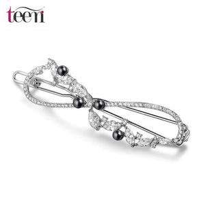 CZ Pave Pearl Bridal Hair Clips Wedding Hair Accessories