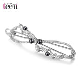 CZ Pave Pearl Bridal Hair Clips Wedding Hair Accessories