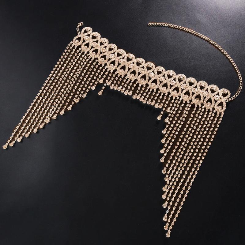 Rhinestone Headband with Tassel for Women