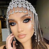 Rhinestone Headband with Tassel for Women