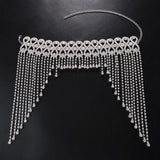 Rhinestone Headband with Tassel for Women