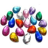 100 Mixed Colour TearDrop Sew on bead 18mm