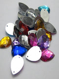 100 Mixed Colour TearDrop Sew on bead 18mm