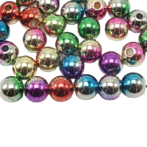 Metallic Acrylic Christmas Round Beads 6mm-10mm DIY Craft