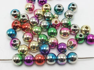 Metallic Acrylic Christmas Round Beads 6mm-10mm DIY Craft