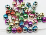 Metallic Acrylic Christmas Round Beads 6mm-10mm DIY Craft