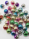 Metallic Acrylic Christmas Round Beads 6mm-10mm DIY Craft