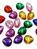 100 Flatback Acrylic Rhinestone TearDrop Gem Bead 13X18mm No Hole