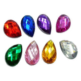 100 Flatback Acrylic Rhinestone TearDrop Gem Bead 13X18mm No Hole
