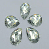 100 Flatback Acrylic Rhinestone TearDrop Gem Bead 13X18mm No Hole