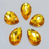 100 Flatback Acrylic Rhinestone TearDrop Gem Bead 13X18mm No Hole