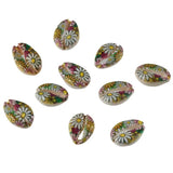 50Pcs 10*15mm Shell Beads Starfish Printed Loose Beads Beach Accessories