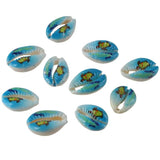 50Pcs 10*15mm Shell Beads Starfish Printed Loose Beads Beach Accessories
