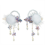 Floral Hairpin Hanfu Hair Accessory Tassel Pearl Barrette