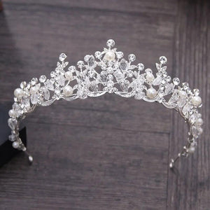 Crystal Pearl Bridal Crown Woman Tiaras Hair Jewelry Bride Headbands
