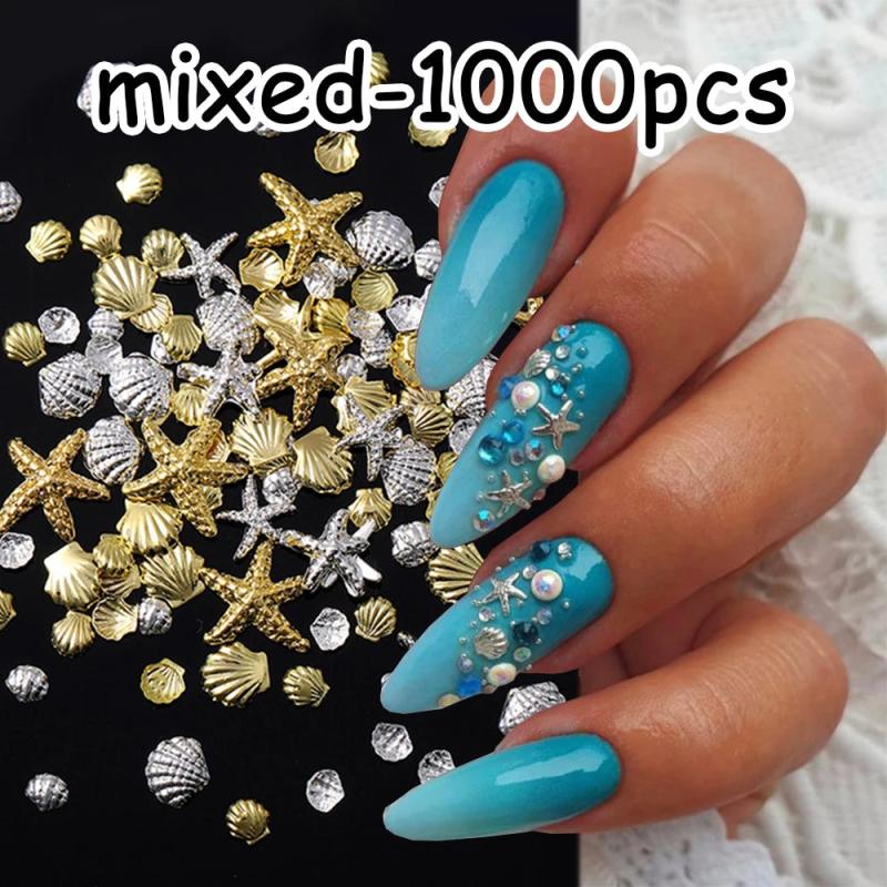 Ocean Starfish Shell Nail Charms Mixed Ocean Stud Rhinestone