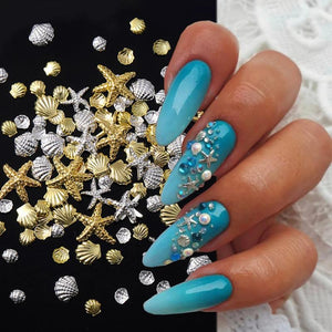 Ocean Starfish Shell Nail Charms Mixed Ocean Stud Rhinestone