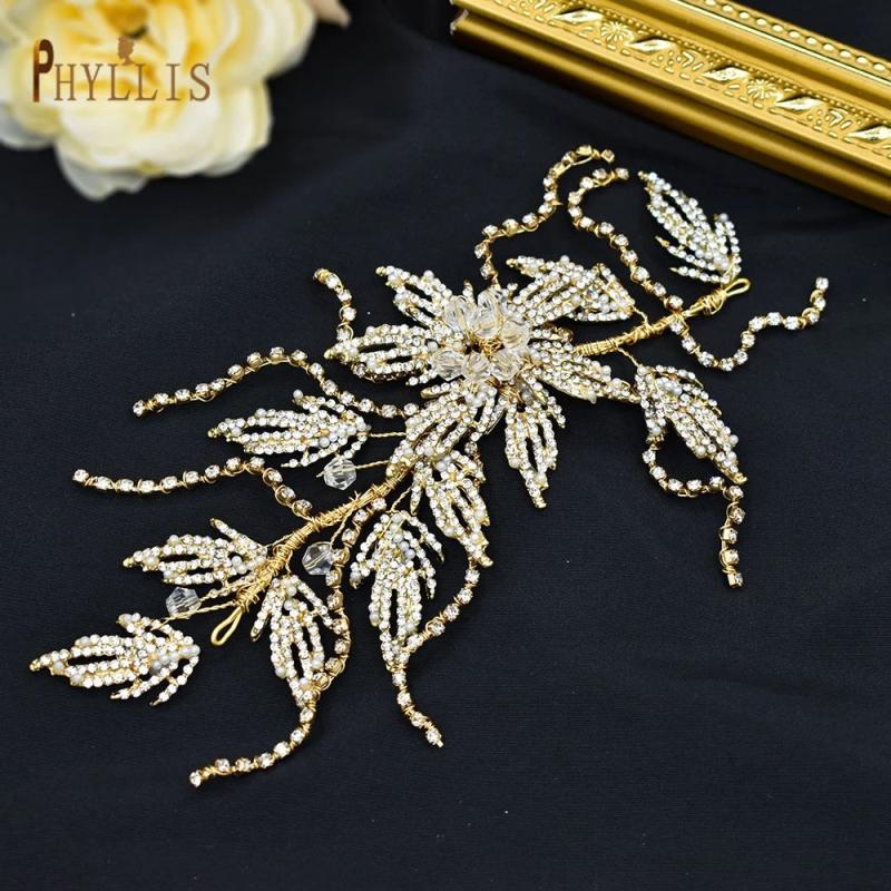 Alloy Leaf Crystal Bridal Headpiece