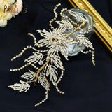 Alloy Leaf Crystal Bridal Headpiece