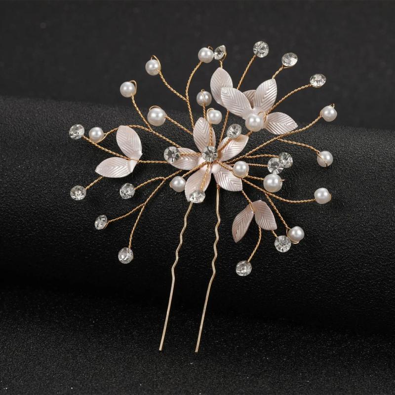 Silver Crystal Floral Bridal Hair Comb Wedding Head Piece